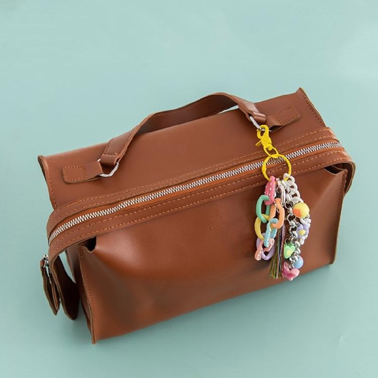 Artisanal Acrylic Key Pendant Accessory Elegant Acrylic Keyring With Tassels Beadwork Fashionable Keychain for Purse Bag