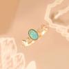 Colored Gemstone Oval Pink Crystal Rings For Women Light Luxury Opening Romantic Bright Jewelry