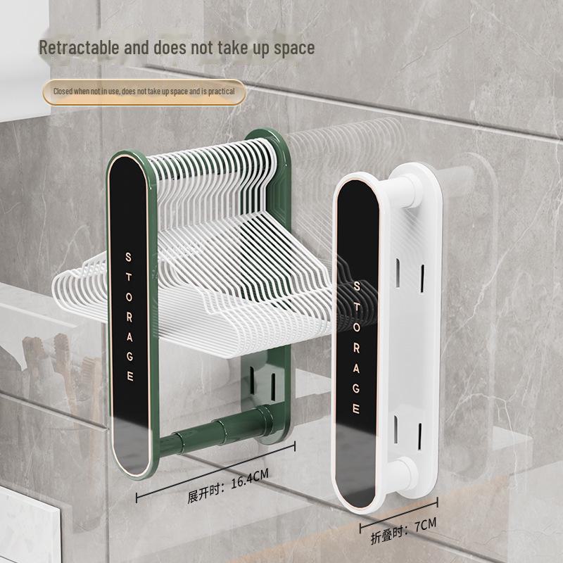 Einziehbarer Wandmontierter Kleiderständer - Stanzfrei, Platzsparendes Balkon-Aufbewahrungsregal