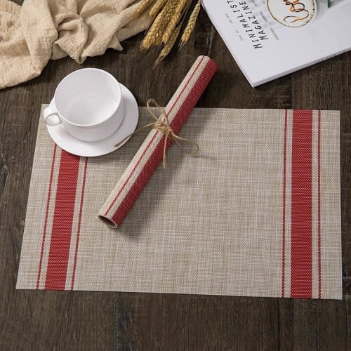 Nexxxly Set of 4 Japanese-Style Placemats, Water-Repellent, Stain-Resistant, Washable, Easy To Clean, Non-Slip, Friction-Resistant, Heat-Resistant, De