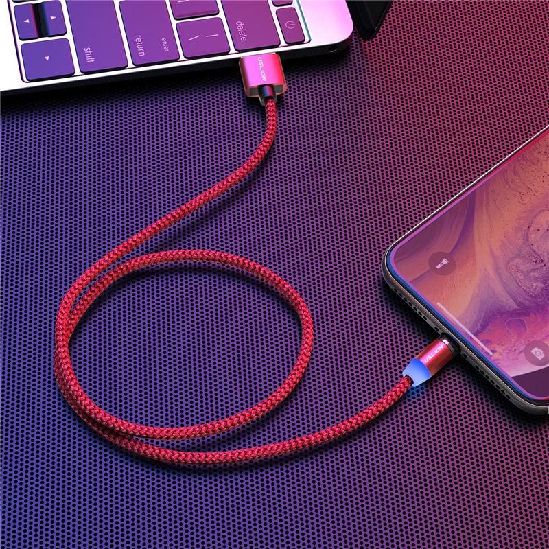 USLION 2M Magnetic Micro USB Cable For iPhone Type-c Charging Charge Magnet Charger USB Type C Cable