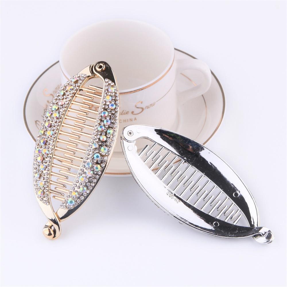 Rhinestone Fish Shape Banana Hair Clips Ponytail Holder for Women Girls Banana Clips Crabs Claws Hair Styling Accessories