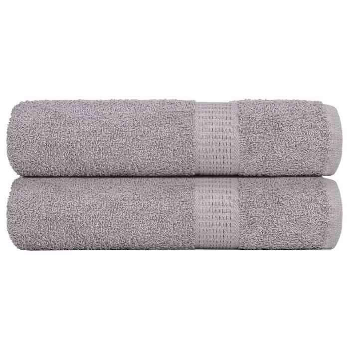 VidaXL Serviettes de bain 2 pcs gris 100x150 cm 360 g/m² 100% coton, serviette, ensemble de serviettes de bain, serviette 136836