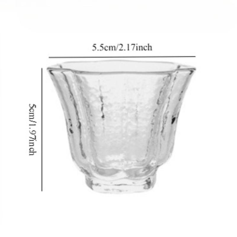 Verdickte hitzebeständige Petal Hammerschlag Glas Teetasse Teetasse Haushalt Einzelbecher Persönliche Tasse Teezeremonie Teeset Tasse