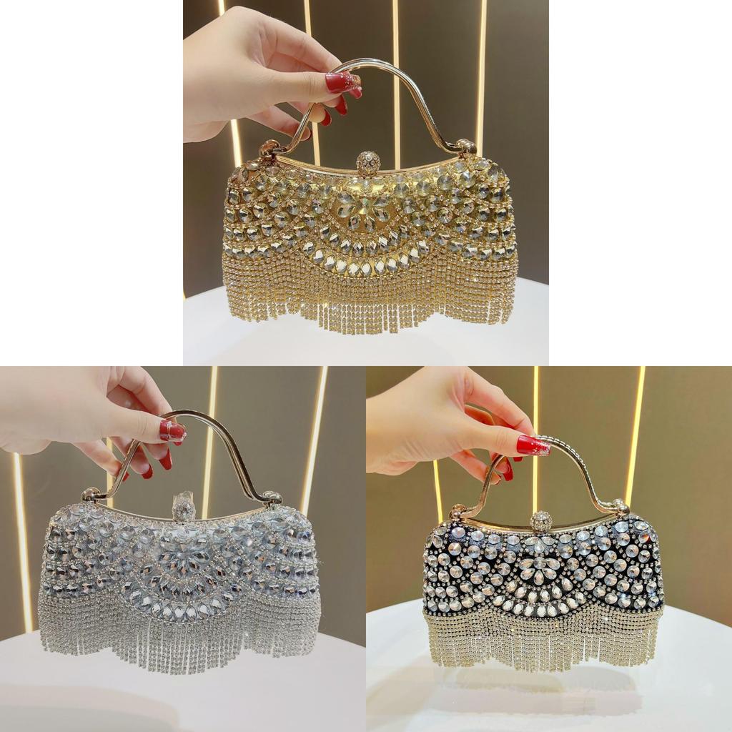 Tissu Polyester Sparkling Clutch Bag With Chain For Evening Weddings And Formal Events