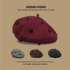 French Style 3D Rose Decor Pure Wool Beret Women Autumn Spring Elegant Lady Fashion Warm Painter Hat