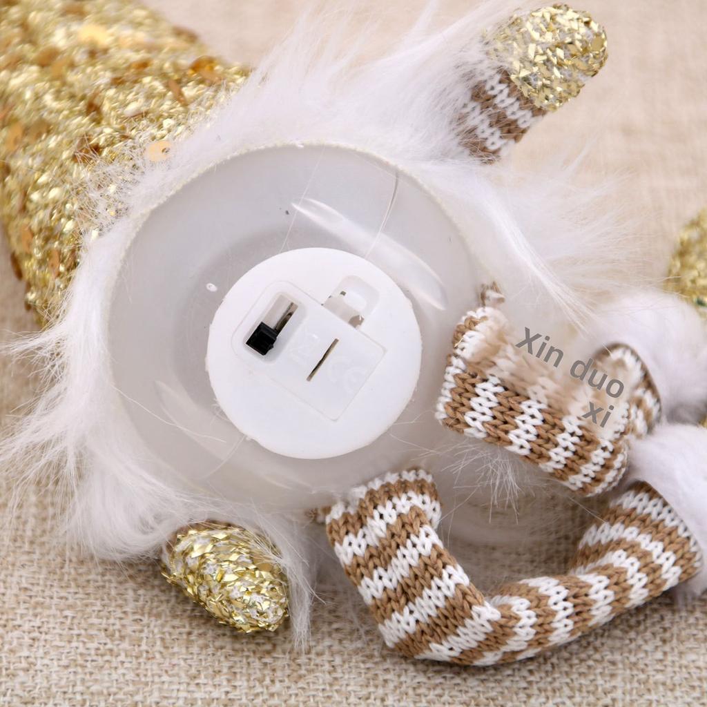 New Style Glitter Faceless Light-Up Plastic Polyester Electronic Original Gnome Doll Christmas Ornament Decoration Gift