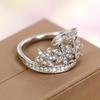 Women's Luxury Geometric Elegance Flower Ring Wedding Engagement Party Jewelry Accessories