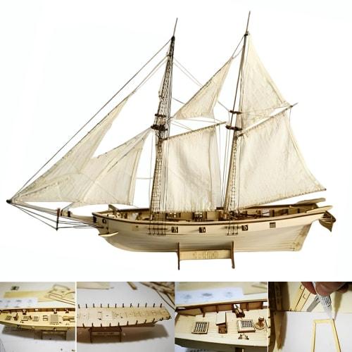 SVBIRKZI Building Model Ship Kit for Adults, 3D Puzzle Wooden Model Marine Decoration, Large Pirate Ship Model Building Kit, Gift for Sailing Enthusia