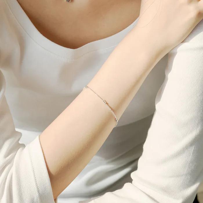 SIB-26SS3 925 Silver Ball Log Bracelet