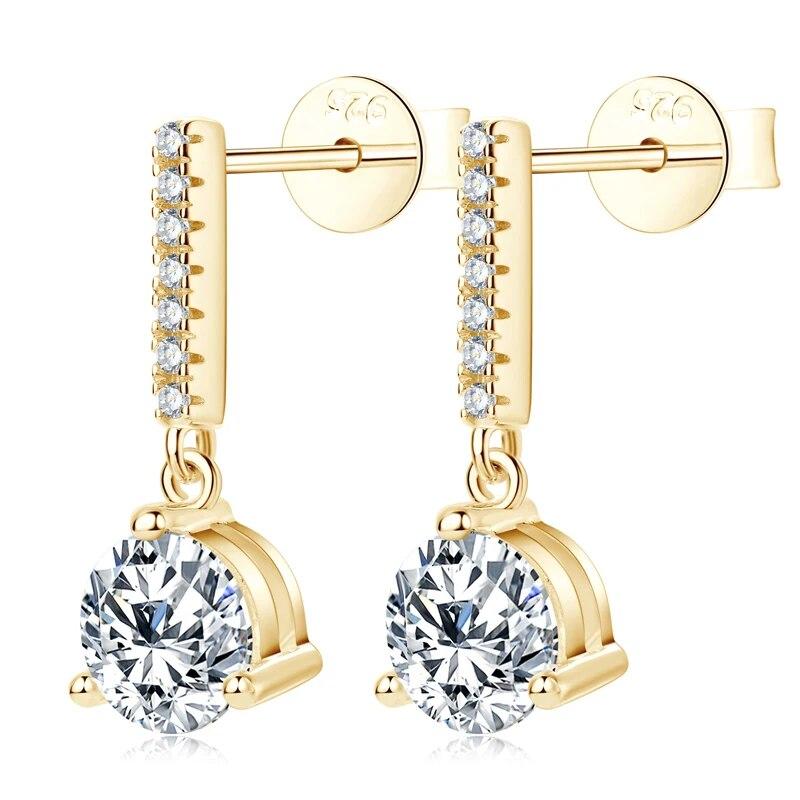 

Женские серьги-капли с муассанитом, 6,5 мм, цвет D, с бриллиантами, простые серьги-гвоздики с 3 когтями, оригинальные ювелирные изделия из стерлингового серебра 925 пробы