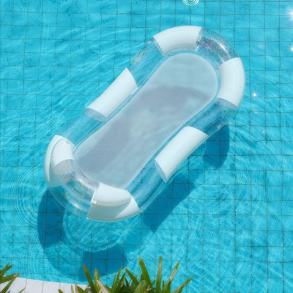 Inflatable Floating Hammock with Armrests & Backrest - Outdoor Mesh Recliner for Adults