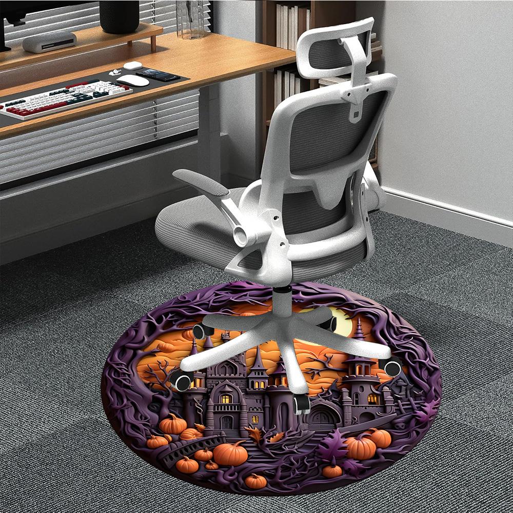 

1PC Halloween Castle Chair Carpet for Office Non-Slip, Lightweight, Machine Washable Rug for Office, Sleeping, Room - Holiday Decoryy251009118 80cm by 80cm