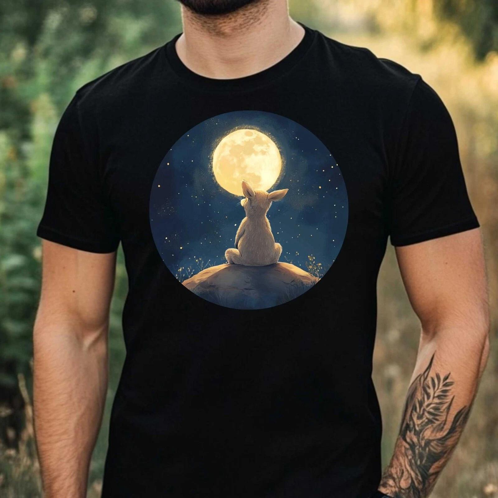 T-Shirt Herren Känguru im Mondlicht Motiv Baumwolle Größe XS bis 5XL XXXL