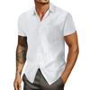 Men's Summer Solid Color Lapel Short-Sleeved Shirt Men's Casual Fashion Short-Sleeved Shirt