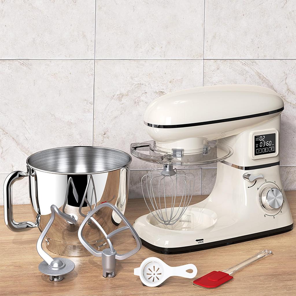 Stand Mixer Large Capacity Metal Mixer with 3 Types of Attachments Speed Adjustable KitchenAid Tabletop Mixer 6.2L Multi-Functional 3-in-1 6-Speed