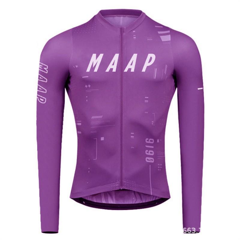 MAAP Unisex Radtrikot Bambusfaser Langarm Atmungsaktiv Slim Fit Rennrad MTB Fahrradshirt