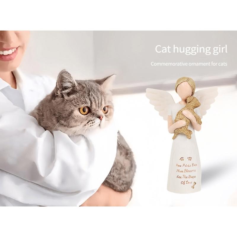 Angel of Friendship Pet Memorials Gift Cats Dog Remembrances Angel Figurines Loss of Pet Sympathy Gift Table Ornament