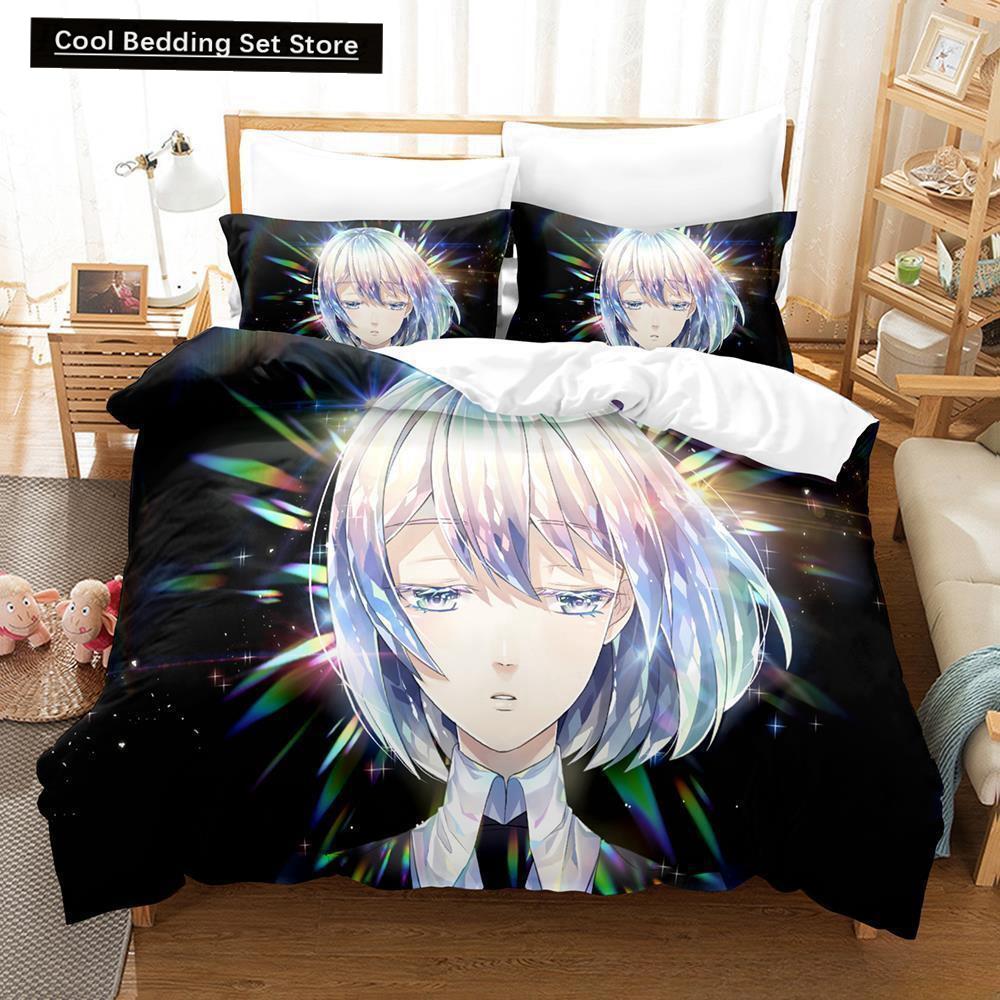 3D Print Anime Houseki no Kuni 2/3pcs Bedding Set Single Twin Full Queen King Size Bed Set Adult Kid Bedroom Duvet cover Sets