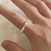 925er Sterlingsilber Süßwasserperlen Runde Ringe für Damen Trendiger Verstellbarer Feinschmuck Minimalistische Accessoires