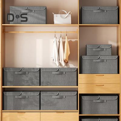 Aufbewahrungsbox für Kleidung mit staubdichtem Deckel, faltbares Design, großes Fassungsvermögen, Aufbewahrungskorb für Spielzeug und Decken mit verstärkten Griffen