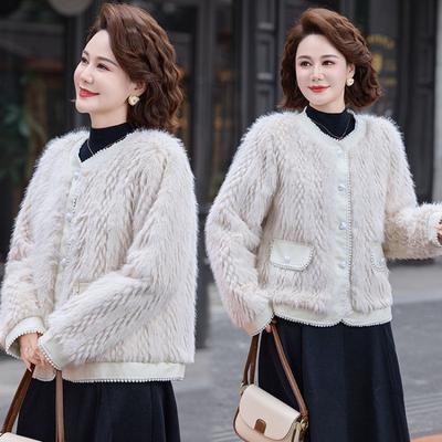Winter Mink Velvet Jacket Medium Women's Autumn and Winter Fur Integrated Imitation Fur Short Coat
