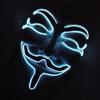 Halloween Glowing V Mask EL Wire Neon Light Up Anonymous Mask Cosplay Horror Luminous Mask for Man Women Haunted House Props