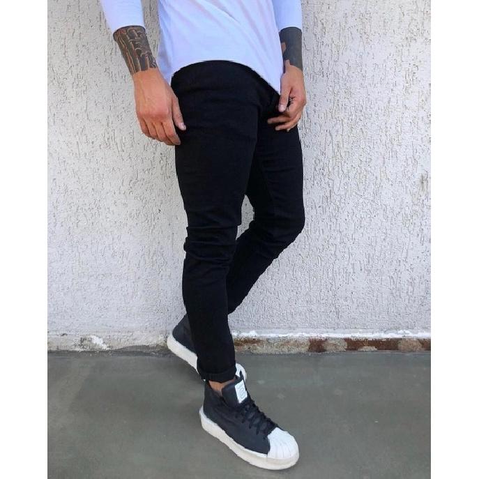 Podzimní nové pánské džíny Slim Fit pro malé nohy Ležérní černé pánské džíny