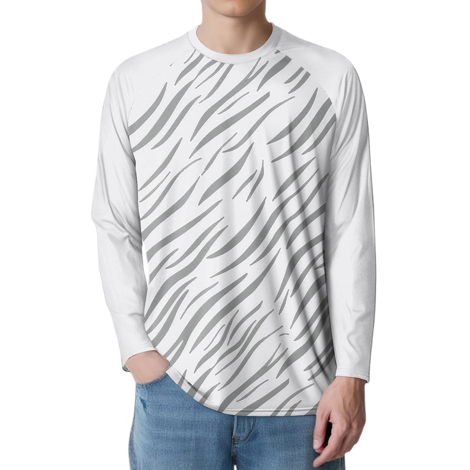 

Мужская мода принтованный реглан длинный рукав спортивный топ M белый