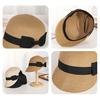 Chapeau de paille Large Ruban Noir Nœud Dôme Visière Plate Casquette de Baseball Léger Respirant Chapeau Protection Solaire