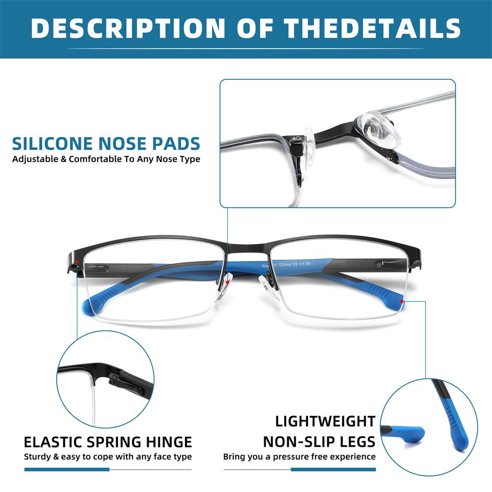 NEW Men Blue light blocking Reading Glasses for Women Metal Frame Readers Magnifier Presbyopia Lens Eyewear +0.75~3.0