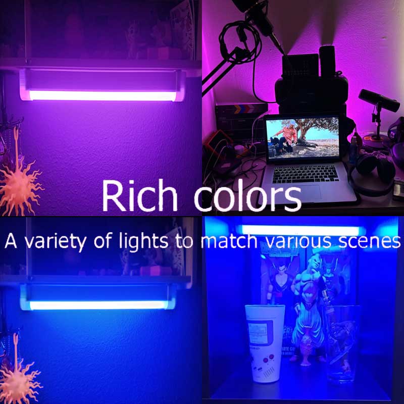 Colorful Tube Light RGB Light 17cm/32cm USB Light Night Light purple Blue Light Stick Room LampHandheld Hanging Fill Light Photo