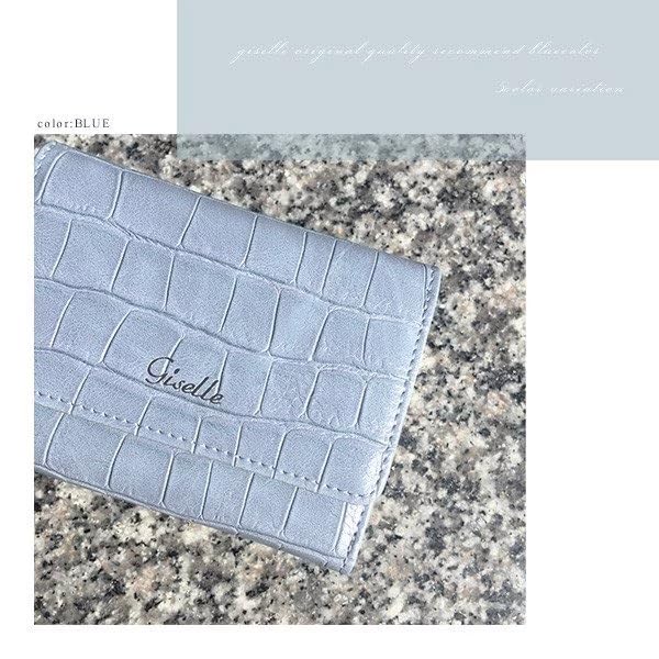 Gisele with Coin Card Large Gift Women's Tri-fold Wallet, Compact, Small, Purse, Slots, Capacity, Simple, Formal, Crocodile-Embossed Tri-fold Wallet,