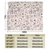 Retro Vintage Art Cute Dogs Blanket Soft Warm Graphic Plush Throw Blanket For Couch Chair Sofa Bed Flannel Bedspread Bed Cover