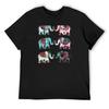 Elephant Collection – Turquoise & Coral Palette T-Shirt Funny T-shirt Cute Clothes Baggy Shirts Designer Shirts Clothes for Men