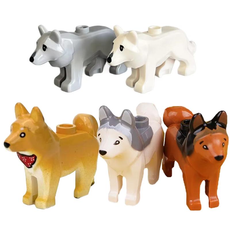 MOC Zoo Animals Building Blocks African Elephant Camel Deer Wolf Crocodile Tiger Lion Sheep Warhorse Mini Brick Kid Toy Gift S06