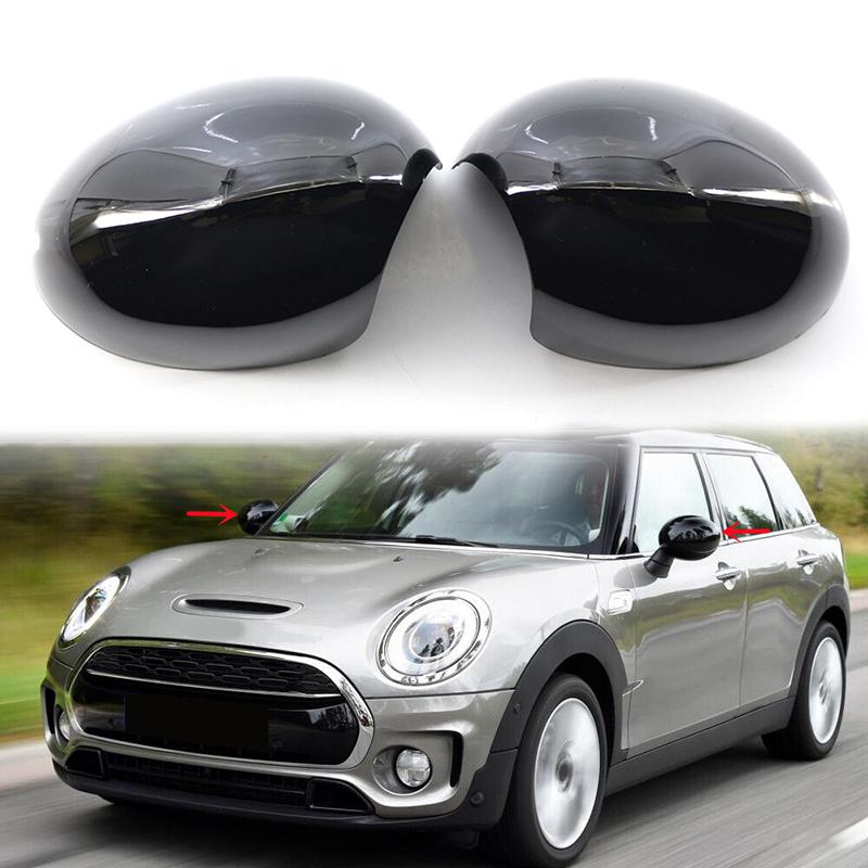 1 Pair Door Side Wing Mirror Cover Rearview Mirror Cap Gloss Black Left Right for Mini R55 R56 R57 R58 R59 R60 R61 Clip-on