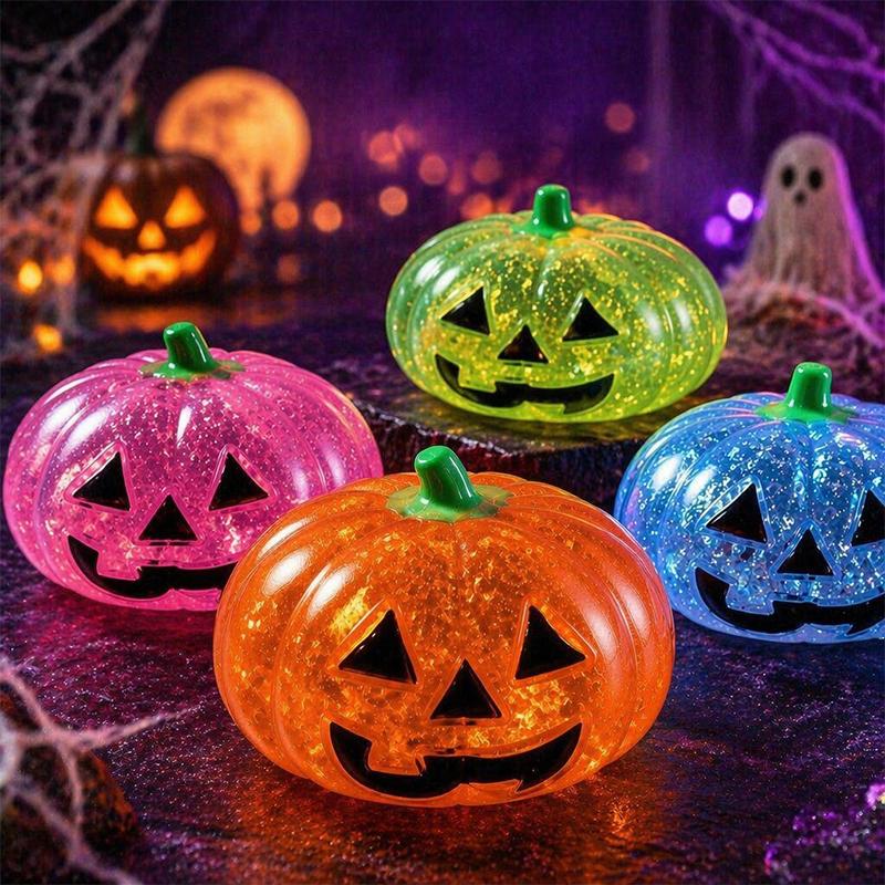Halloween Pumpkin Head Sparkling Powder Maltose Pinch Toy Ball Stress Relief Slow Rebound Decompress Toy Simulation Sensory Gift