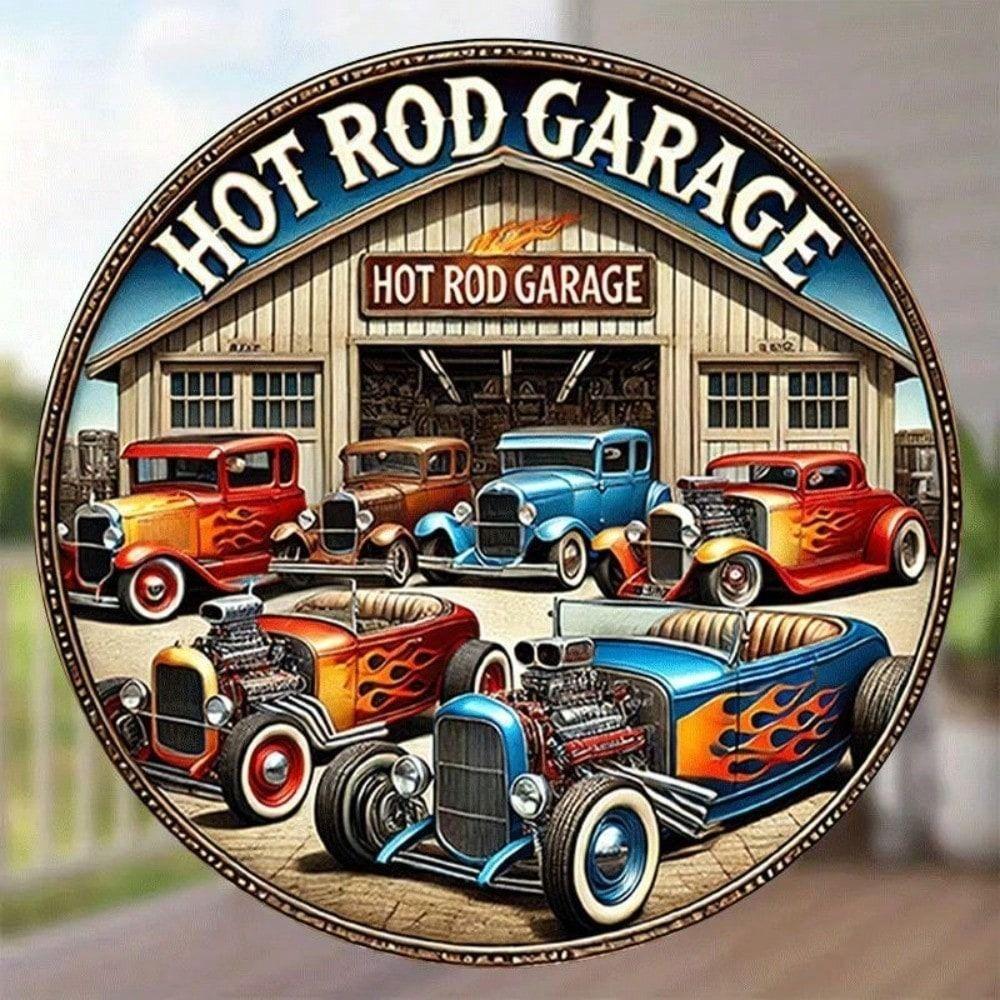 Tin Sign Metal Poster Wall Art Vintage Hot Rod Garage Decor Mechanic Gift 8x8 Inch