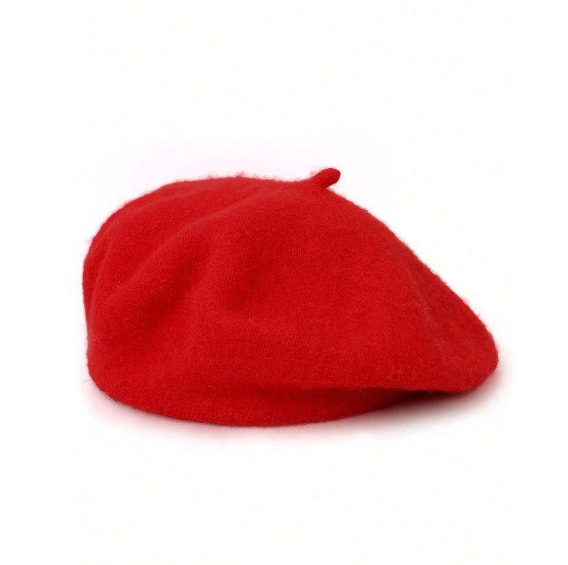 Vintage British Women's Wool Beret: Knitted Artist Hat for Autumn & Winter Warmth