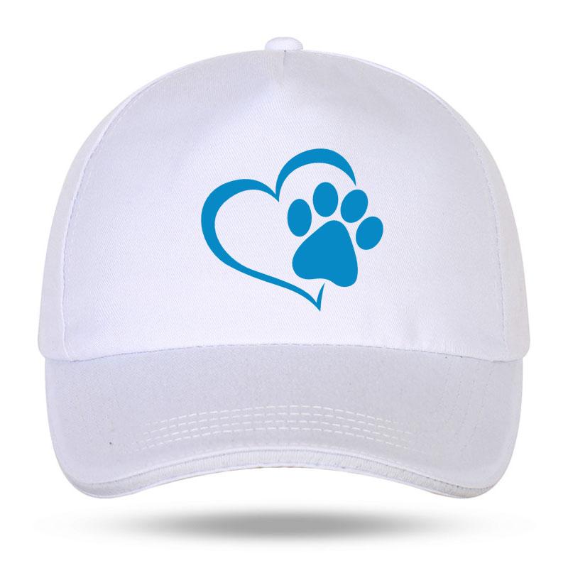 Neue Unisex Damen Mode Niedliche Hundepfote mit Pfirsichherz Baseballkappen für Hip Hop Baumwolle Trucker Cap Bone Papa Hüte
