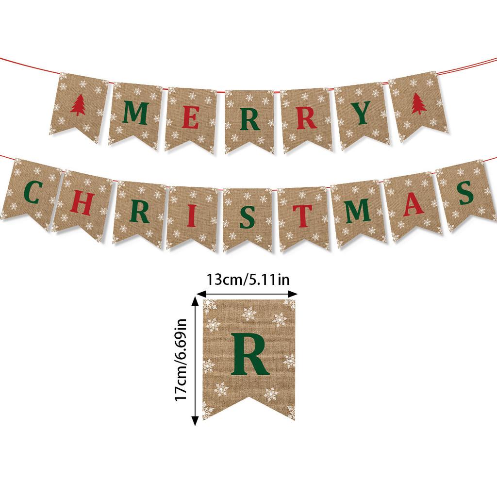 Christmas Theme Letter Snowman Sock Pattern Paper Banner Props Decoration