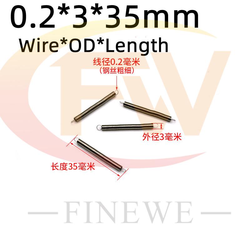 10PCS  Wire 0.2mm Length 5-50mm Stainless Steel  Mini Spring  DIY Mechanical Samll  Tension Spring