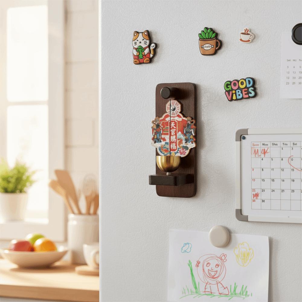 Metal Material Dopamine Magnetic Doorbell New Year Theme Blessings Design Cultural Souvenirs 2026 Edition Refrigerator Stickers