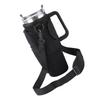 Water Bottle Bag Anti Slip Portable Double Layers Water Bottle Holder with Handle Fit for Stanley 40 Oz Insulated Tumblers Black
