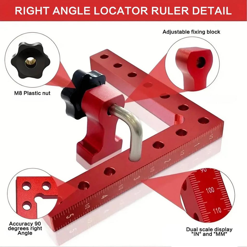 6PCS High Strength Aluminum Alloy Woodworking Clamps 90 Degree Right Angle Fixing Clamps for DIY Wood Splicing Home Projects