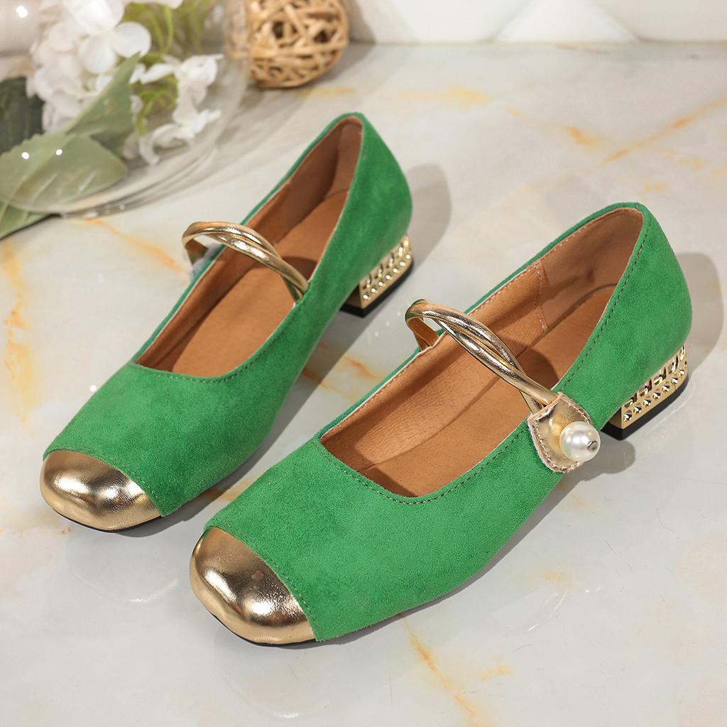 Damen flache Schuhe mit niedrigem Absatz Frühling & Herbst Damen Runde Spitze Flacher Ausschnitt Ein Riemen Rutschfest Damenschuhe Zapatos De Mujer