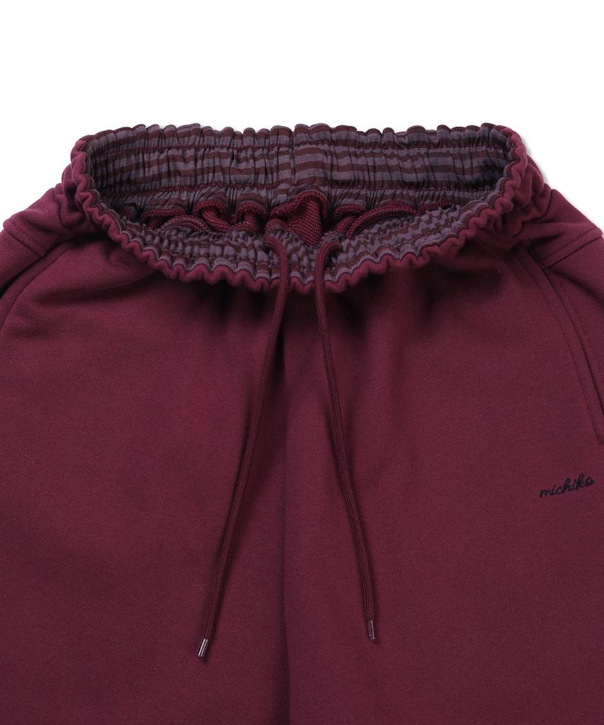 Michikoleondeonkosino Fold Waist Sweatpants Burgundy