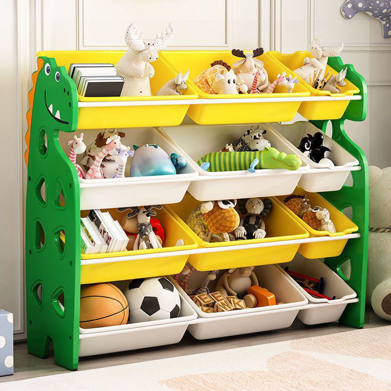 Dinosaur-Themed Kids' Multi-Layer Storage Shelf and Organizer