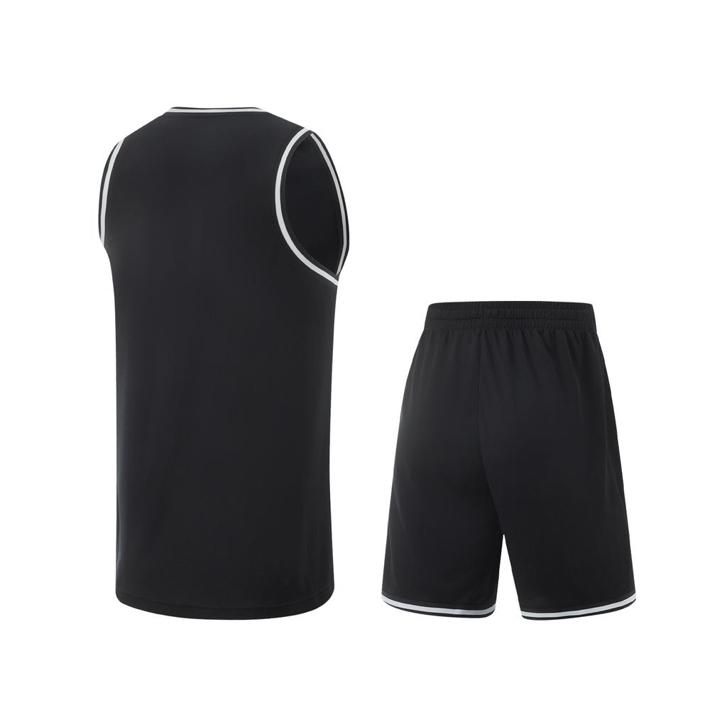 Li Ning Professional Basketball Series Striped Pullover Round Neck Vest Sports Casual Simple Shorts Basketball Set Men Basketball Set AATV001-2